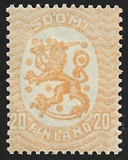 1918 M-17 Saarinen 20 p oranssinkeltainen ** LaPe 70 c A