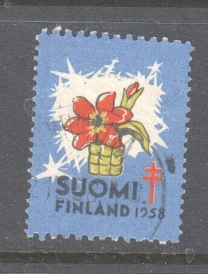 Tub joulumerkki 1958 leimattuna