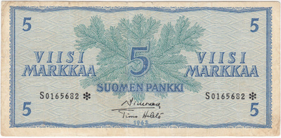 5 Markkaa 1963 S-sarjaa tähdellä, kl.4