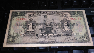 Bolivia 1 boliviano 1911-1929 sn934 F