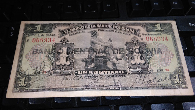 Bolivia 1 boliviano 1911-1929 sn934 F