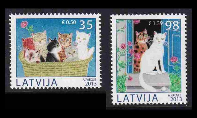 Latvia 869-70 ** Kotieläimiä (2013)