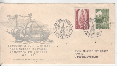 FDC 1952 Suomen kirkkoi   jakobstad filatelister.