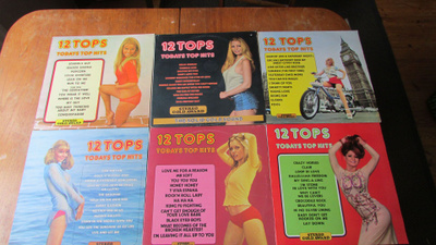 12 kappaletta 12 Tops-kokoelmalevyjä (cheesecake, sexy, LP)