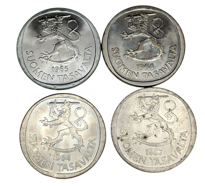 1 Markka 1964-1967 4 KPL