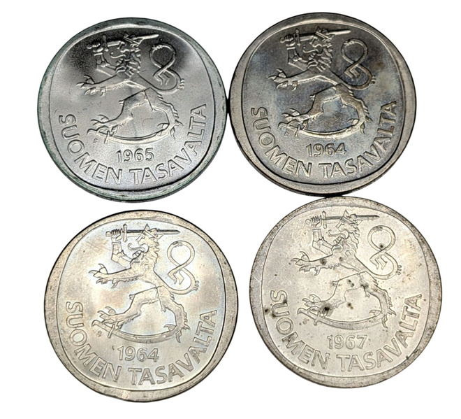 1 Markka 1964-1967 4 KPL