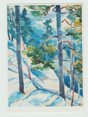 Anja Levoranta : Kevätmaisema Pirunvuorelta  1987