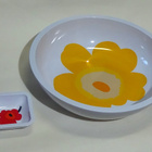 Marimekko Zak kelt. unikko iso kulho + pun. pikkukulho - pikkukuva 2