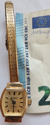 VANHA Kello Glashütte 17 kiv 14K Kultaus Saksalainen