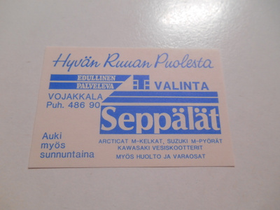 TT Etiketti T-valinta Seppälät Vojakkala