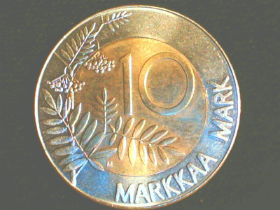 10 MARKKAA 1998 UNC. KL.9. RAHAPAJAN RULLASTA.