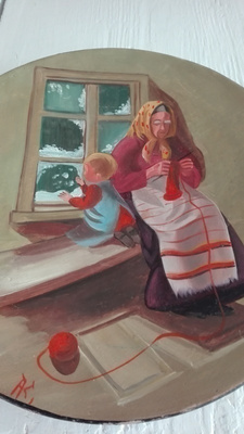 KAUNIISTI MAALATTU MAALAIS-AIHEINEN SAVILAUTANEN