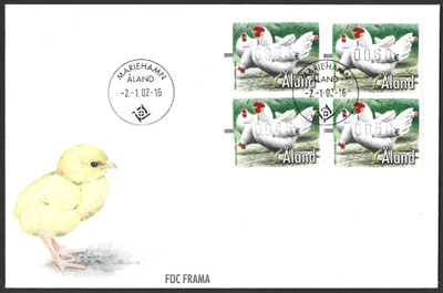 FDC Åland 2002 Kanat FRAMA sarja LaPe ATM Å 14