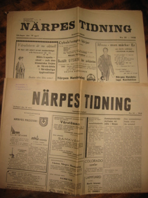 Sanomalehti  Närpes/Kaskö Tidning  5 kpl
