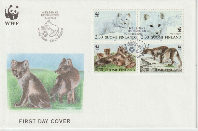 1993 WWF Naaleja merkkien FDC-kirje