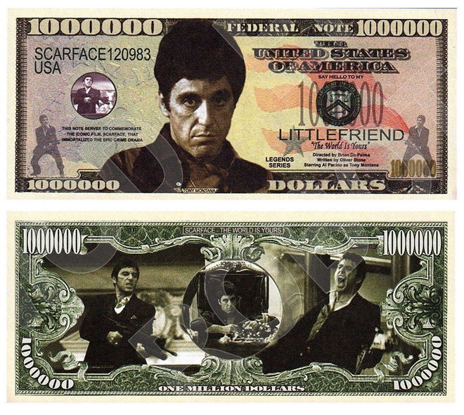 UUSI SCARFACE (1983) SETELI * DOLLARI - ILMAINEN TOIMITUS