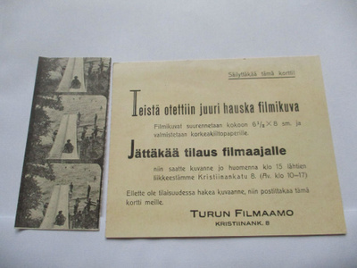 Turku Turun Filmaamo mainoskortti *