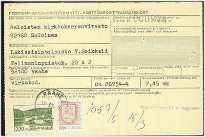 1964 2mk maisema ym postiennakkolähetys