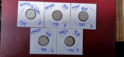 10 Kop hopeakolikot 5 kpl