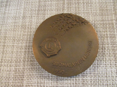 "Suomalainen Lionismi"  mitali 1950- 1989 / Raimo Heino -89