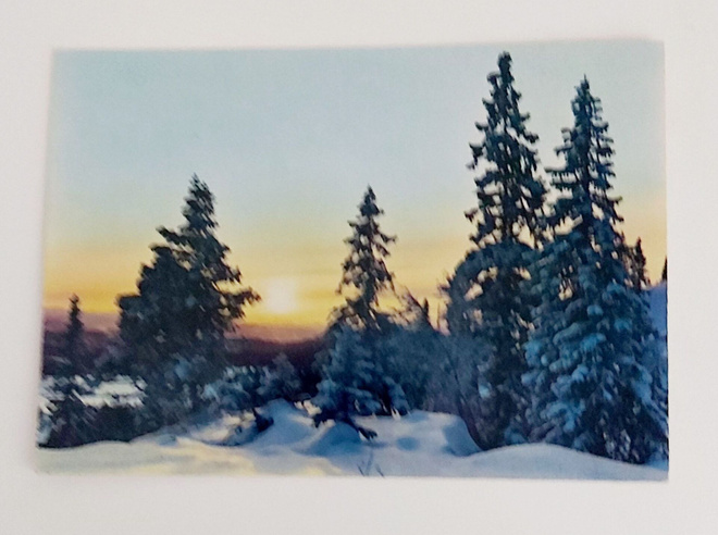 "Aurinkoinen pakkaspäivä"-KULKEMATON POSTIKORTTI