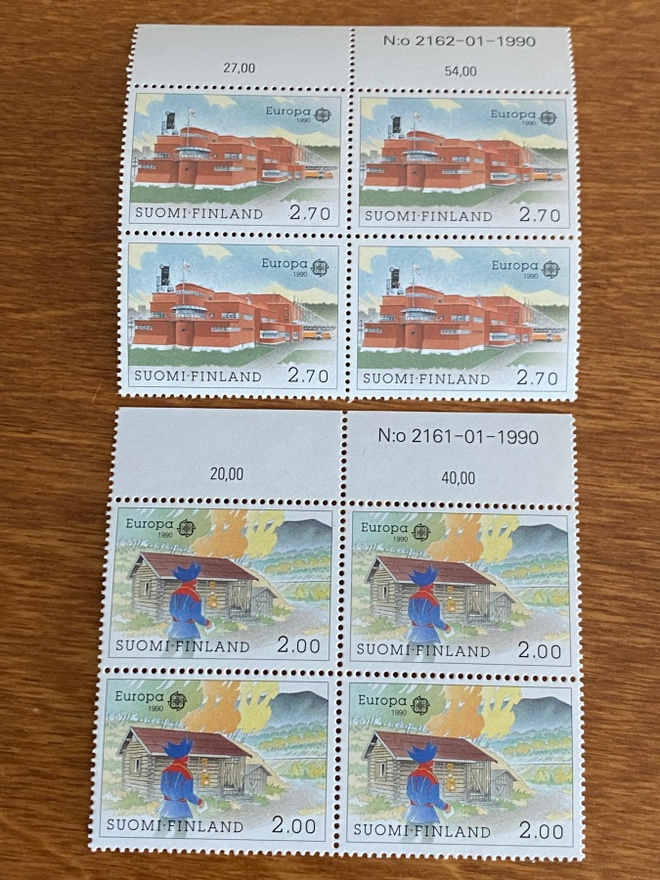 EUROOPPA 1990 PARI NELIÖT NUMERO MARGINAALILLA**