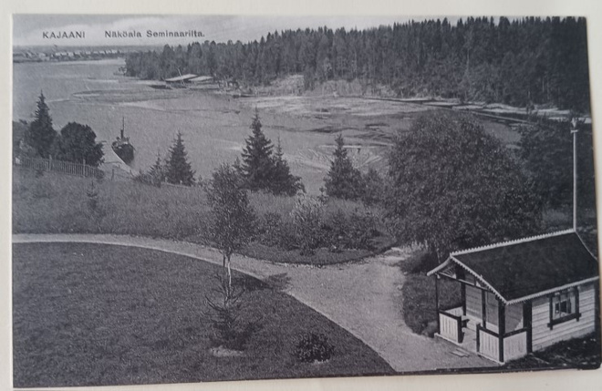 Kajaani, näköala Seminaarilta, höyrylaiva, maisemaa, ei p.