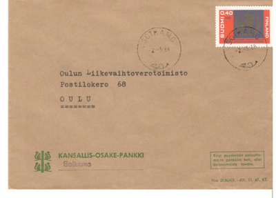 Sotkamo,  v. 1968  firmakuori kotiseutukeräilijälle