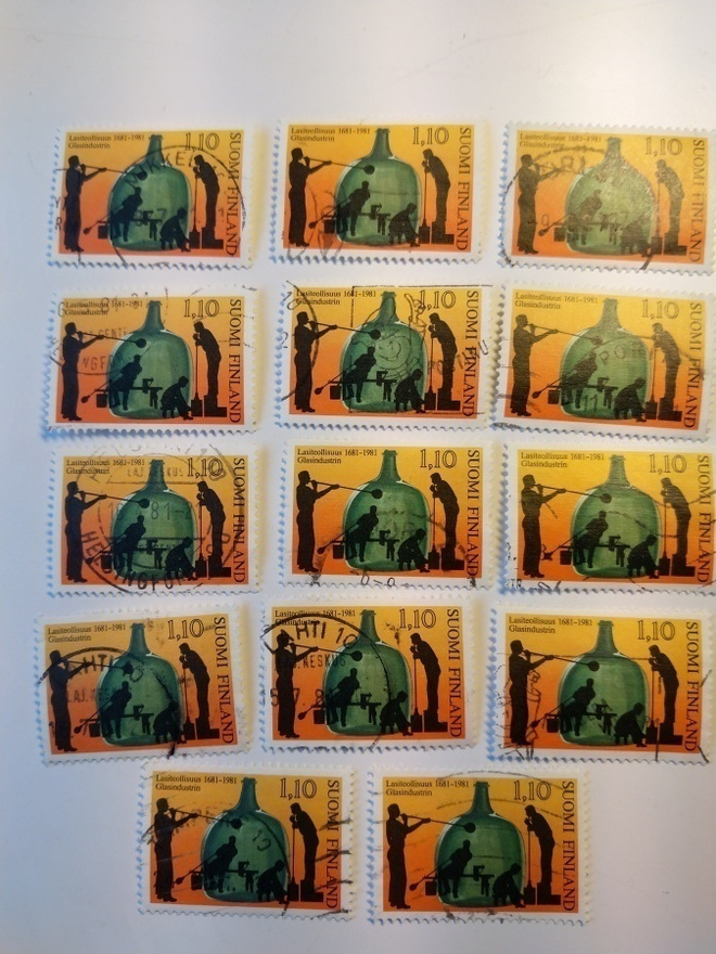 Postimerkki Lasiteollisuus 1681 - 1981