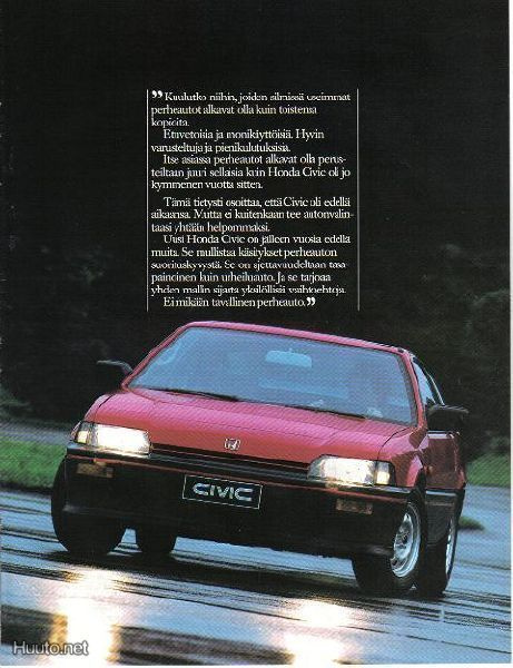 Honda Civic ja CRX -esite, 1984