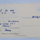 VANHA Postikortti Radio QSl Kortti Kuopio Haminalahti 1954 - pikkukuva 2