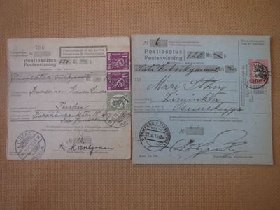 Kaksi vintage postiosoitusta