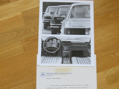 1976 Mercedes-Benz S-series pressikuva + infolehti