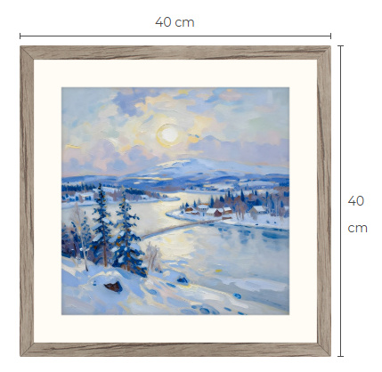 Uusi uniikki Talvimaisema art print taulu 40 cm x 40 cm