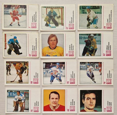 Jääkiekko 71-72 keräilykortit (12 kpl)