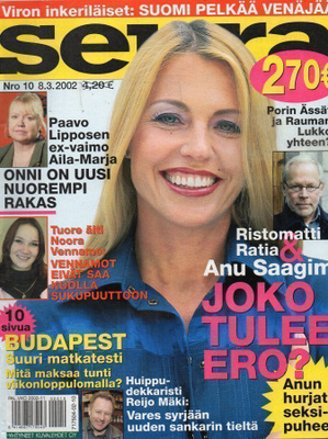 Seura n:o 10 2002 Anu & Ristomatti. Reijo Mäki. Ex-Lipponen