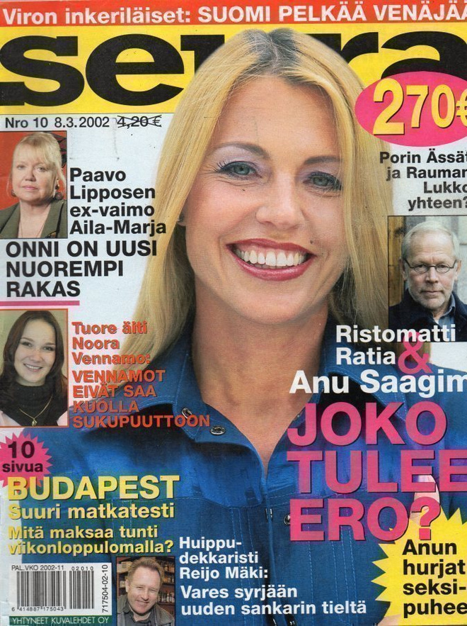 Seura n:o 10 2002 Anu & Ristomatti. Reijo Mäki. Ex-Lipponen