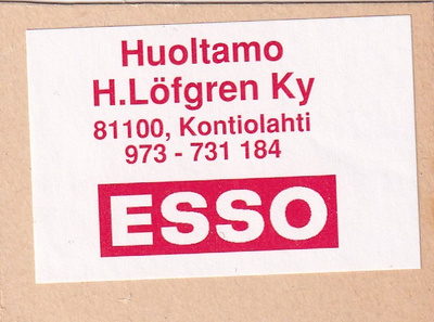 Kontiolahti, Huoltamo  H. Löfgren Ky, ESSO.      b436