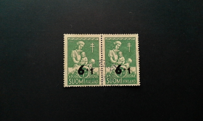 6+1mk/5+1mk TUB 1947 pari Helsinki leimalla, Lape 330