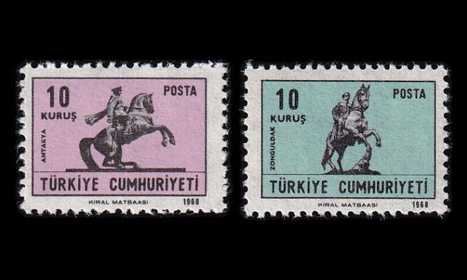 Turkki 2113-4 ** Merkit onnittelupostikortteihin (1968)
