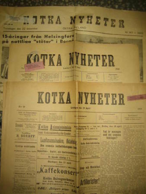 Sanomalehti: Kotka Nyheter 3 kpl