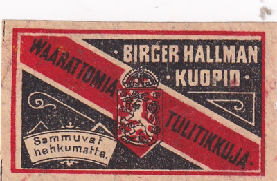 Kuopio. Birger Hallman , Waarattomia tulitikkuja   s6/1