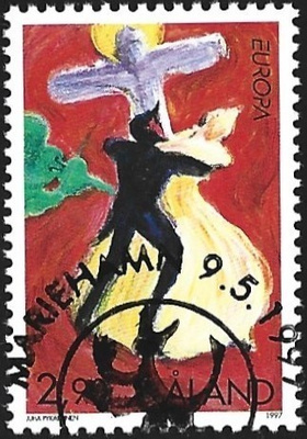 Åland 1997 Eurooppa-merk 2,90 mk EP alareuna LOISTO LaPe 128