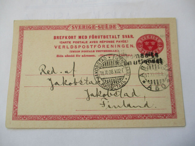 1908 Ulkomaalta ruotsalainen kaksoisehiö Pietarsaareen