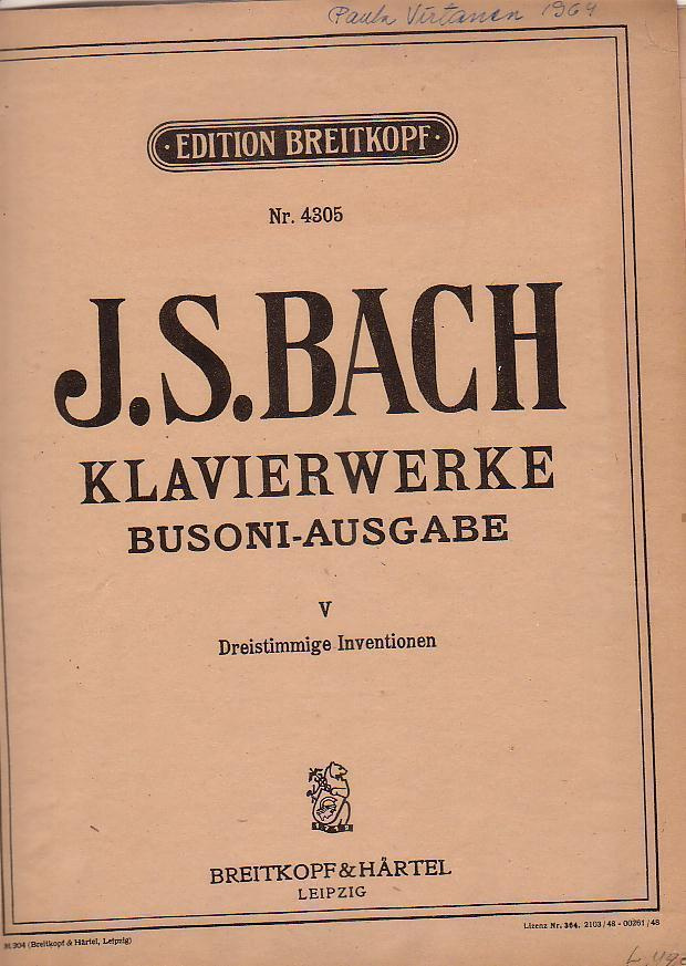 J. S. Bach, Klavierwerke, pianonuotit, 1910-lukua.