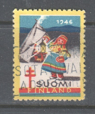 1946  TUB joulumerkki leimattuna.
