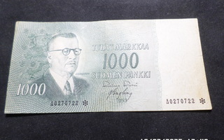 1000  mk 1963   tähtiseteli   0270722  RO / Eng  kl  hyvä 5