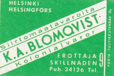 Helsinki, K. A. Blomqvist. Erottaja 9    b588