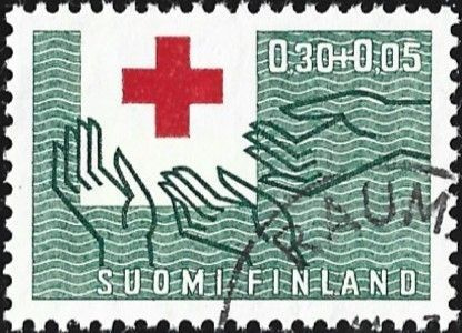 1963 Punainen Risti 0,30 + 0,05 mk leimattu LaPe 570