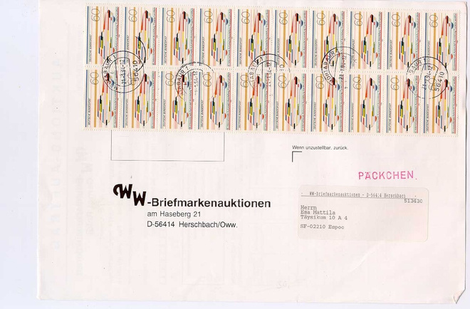Bund Mi 1182 20-ryhmä pikkupaketin osoitesivulla